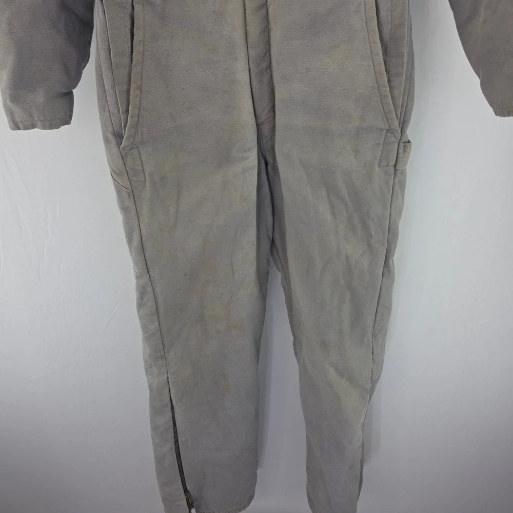 Walls Blizzard Pruf Coveralls Mens Grey Harley CAT Chevy Patches Workwear 6519